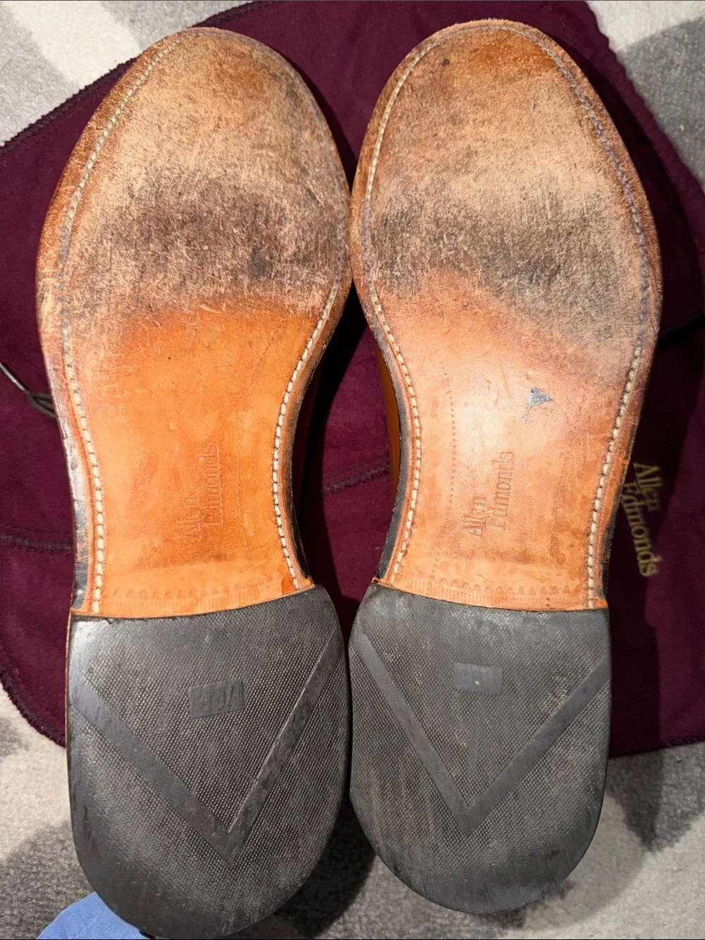 Allen Edmonds 11 Narrow Men’s Tan Leather “Fairfax” Brogues with dust bags
